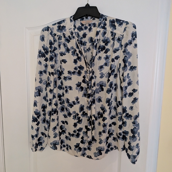 Dorothy Perkins Floral Print Women's Top - Blue and White Size Medium - Picture 2 of 9